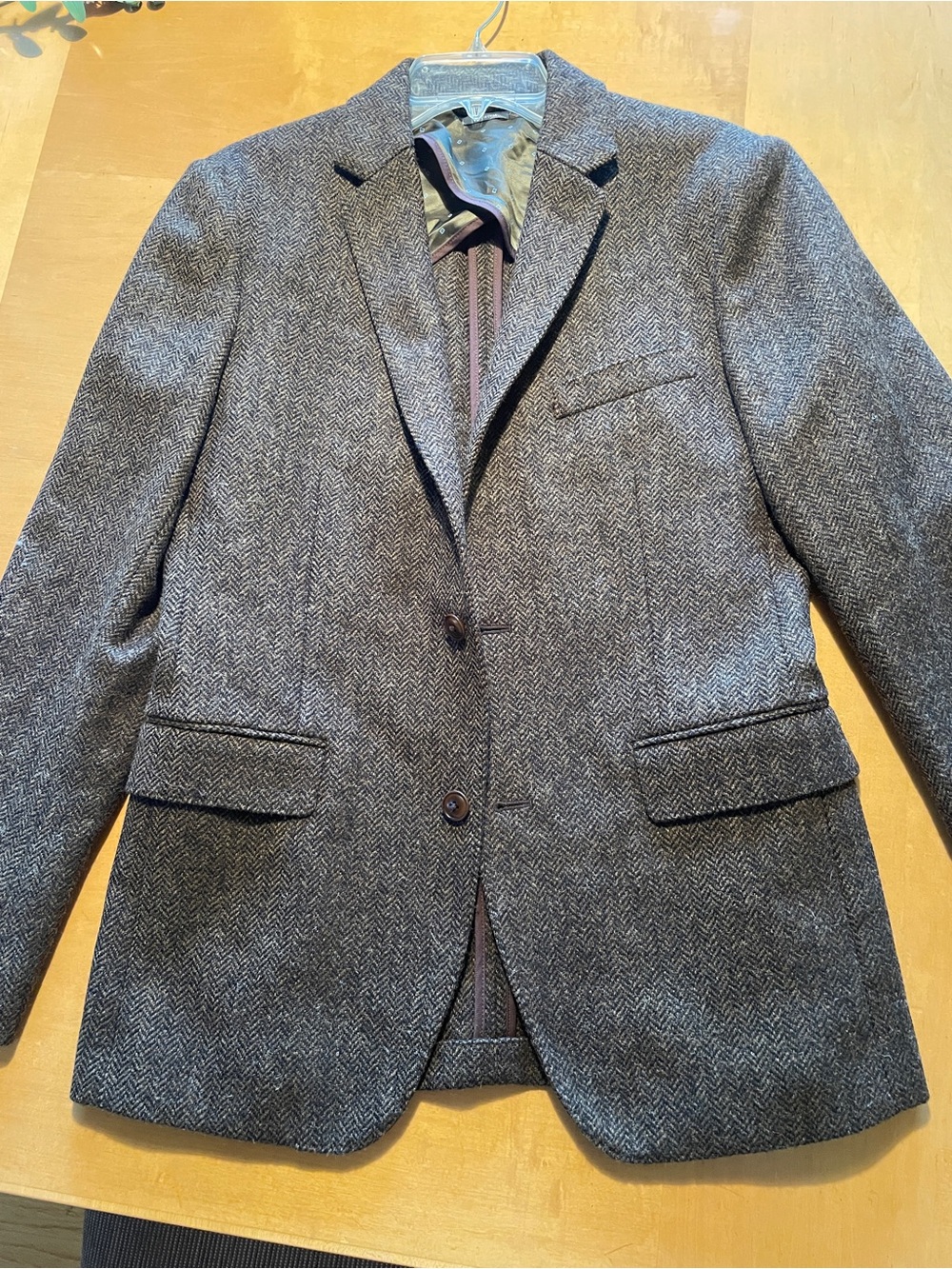 Bonobos Mens Moon Tweed Herringbone Blazer Brown 36R Slim